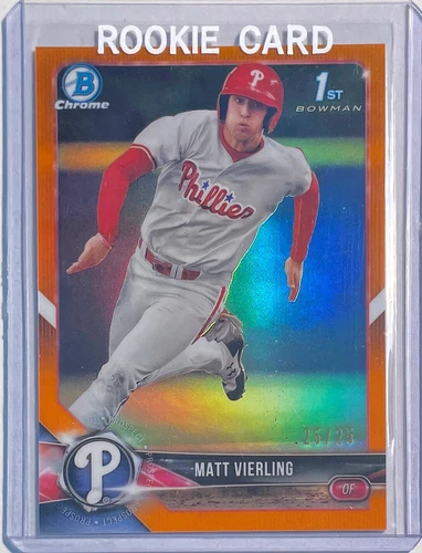 MATT VIERLING 2018 BOWMAN CHROME 1ST PROSPECT ORANGE REFRACTOR #D 25/25