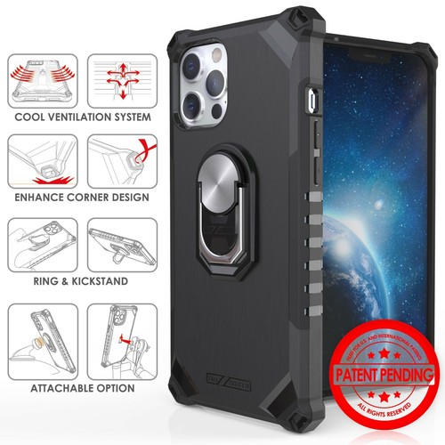 For iPhone 12 mini pro max Shockproof Removable Ring Kickstand Case Cover - Picture 2 of 18