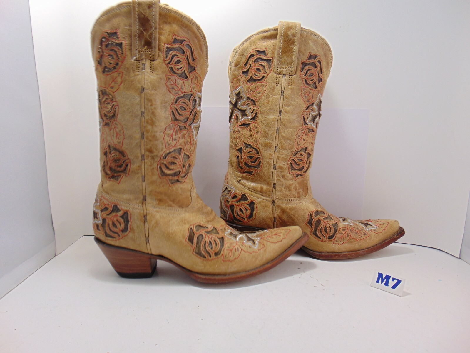 Corral Boots R2460 Antique Saddle Brown w/ Roses … - image 7