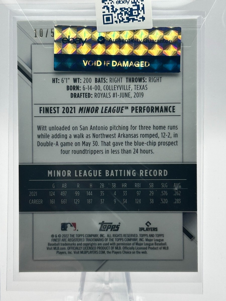 その他 MLB Bobby Witt Jr. PSA10 2023 Topps Bobby Witt Jr Relic Black PSA 10 🔥POP 1🔥WoW 91