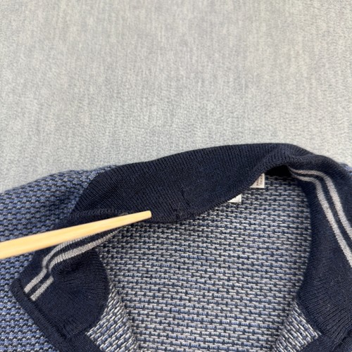 Peter Millar Sweater Mens 2XL Blue 1/4 Zip Pullover 100% Merino Wool Golf *Flaw - Picture 5 of 17