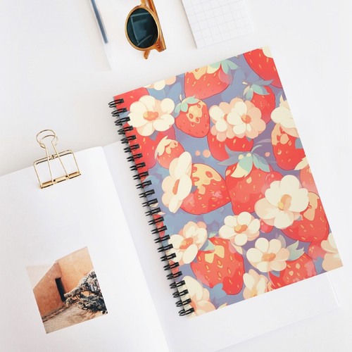 Summer Strawberries Spiral Notebook - Ruled Line - Picture 6 of 6