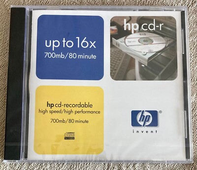 1 X HP Invent CD-R Recordable Discs 16x 700mb 80 Minute Brand New ...