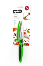 Zyliss Serrated Paring Knife 3.75" With Blade Cover Green stainless steel