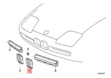 Genuine BMW Z1 Roadster Front Radiator Kidney Grille N/S OEM 51138134475