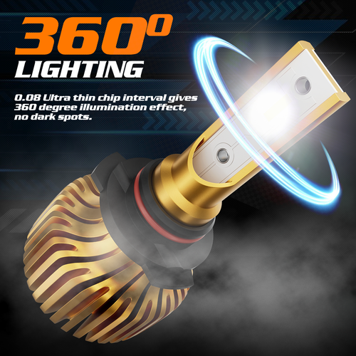 2PC HB3 9005 6500K CSP LED Headlight Bulb High/Low Beam Fog Lamp White Light DRL - Foto 5 di 12