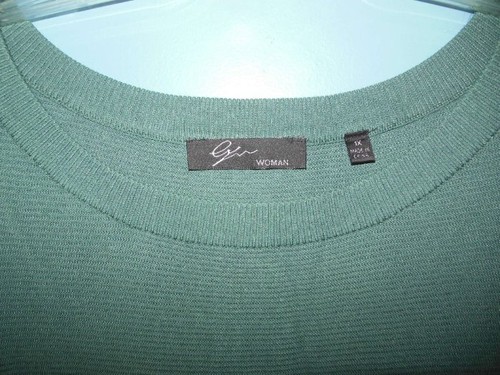 Womens Lyn Brand Dark Green Tunic Top 1X - Picture 2 of 3