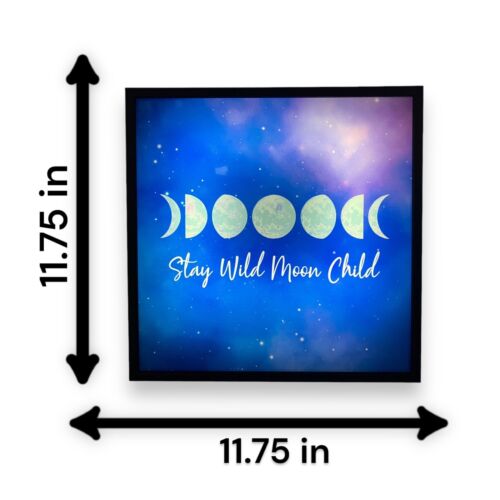 "Stay Wild Moon Child" Stars Backlit Light Up Wall Art Picture Decor 11.8"x11.8" - Picture 3 of 14