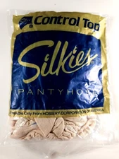 Silkies Vintage Control Top with Support Legs Style 150 Off White Size L