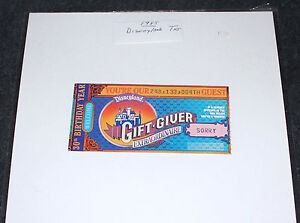 30th stub giver disneyland 1985 ticket rare gift birthday year