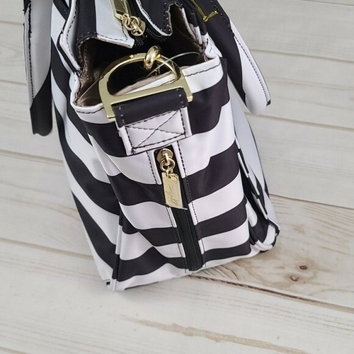 NWT Brand NEW JuJuBe BE CLASSY First Lady Stripes CLASSIC Black White Diaper Bag - Picture 7 of 12
