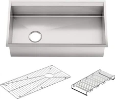 KOHLER K-3673-NA 8 Degree 33 in. Undermount Stainless Steel Kitchen Sink *READ*