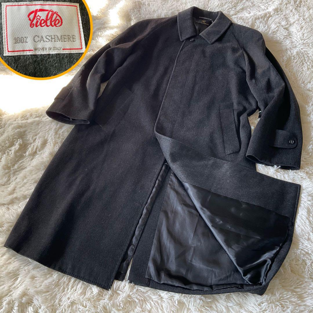 Balmacaan Coat Cashmere 100 Long Gray size L-XL/Japan FedEx