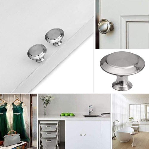 30Pcs Stainless Cabinet Knobs Steel Door Cupboard Drawer Kitchen Pulls Handles - Picture 7 of 16