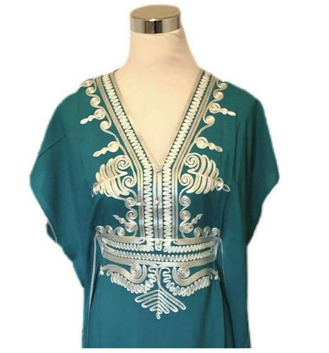 SALE !!! Moroccan kaftan Embroidery Batwing Maxi Dress Dubai Sexy Abaya one size - Picture 64 of 73