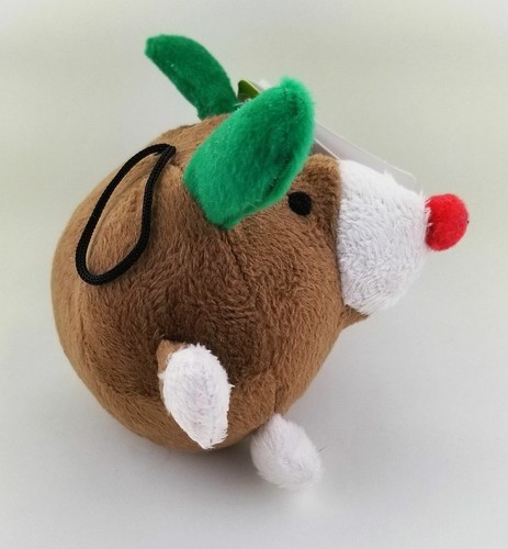 Petco "BROWN MOUSE" Dog Toy - Woodland Christmas Ball Small Plush Squeaky *NEW* - Picture 2 of 2