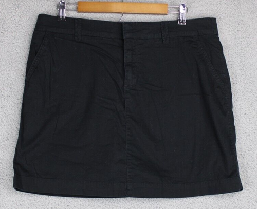 Sonoma Skort Women's Size M Black Knee Length Pockets Zip Button Cotton Blend