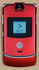 Motorola Razr V3m - Fire Red and Silver ( Sprint ) Flip Phone - Very Rare Color