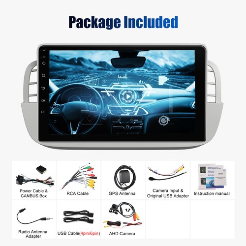 Per FIAT 500 2007-2015 9" Android 14 Autoradio Carplay GPS Navi WIFI RDS USB 64G - Foto 15 di 16