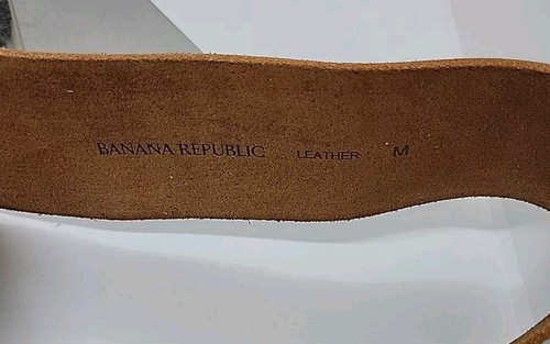New Banana Republic Camp Leather Waist Belt With Horseshoe Buckle Brown Size Med - Picture 5 of 8