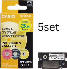 CPASS CASIO TR-18BK-3P Schwarz DISK TITLE PRINTER TINTE FARBBANDKASSETTE 5er Set