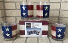 SET 4 Warren Kimble Colonial Sakura Double Old Fashion Glasses American Flag
