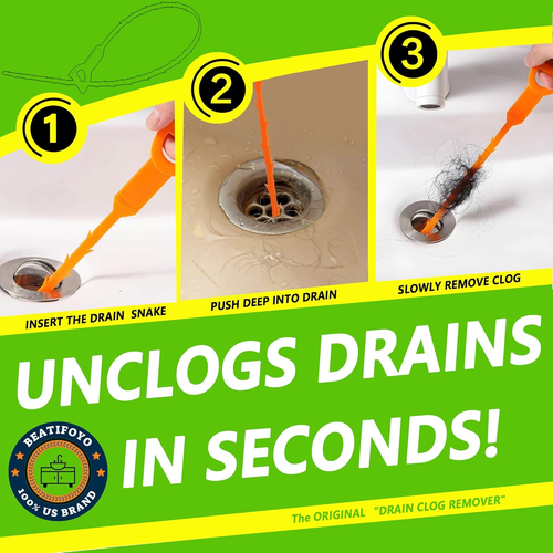 Drain Snake, Drain Clog Remover,Hair Snake Tool Opener, Sink Snake for Sewer Kit - Picture 6 of 8
