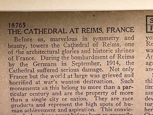KEYSTONE VIEW COMPANY STEREOCARD OF CATHEDRAL REIMS FRANCE - Picture 3 of 3