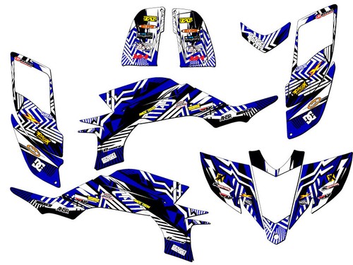2003-2013 (Steel Frame Carb Model) YFZ 450 MAYHEM Blue Senge Graphics Kit - Picture 1 of 7