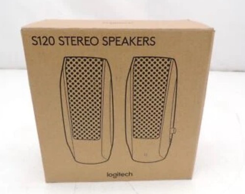 New Logitech S120 Desktop Speaker System (980-000012) - Black for PC or Mac
