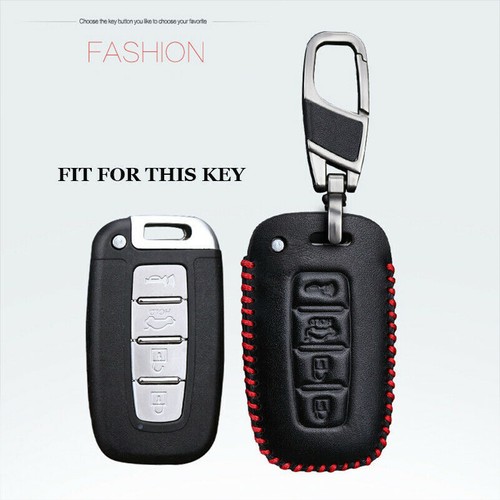 Leather Smart Car Key Fob Case Cover Holder For Hyundai Sonata For KIA Optima - Picture 3 of 7