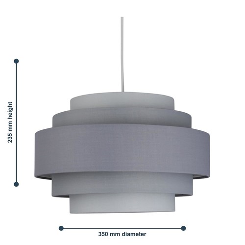 Modern Easy Fit Ceiling Light Shade 5 Tier Ombre Grey Pendant Lighting - Picture 4 of 6