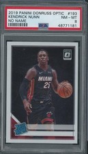Kendrick Nunn 2019 Panini Donruss Optic #193 No Name Rated Rookie PSA 8