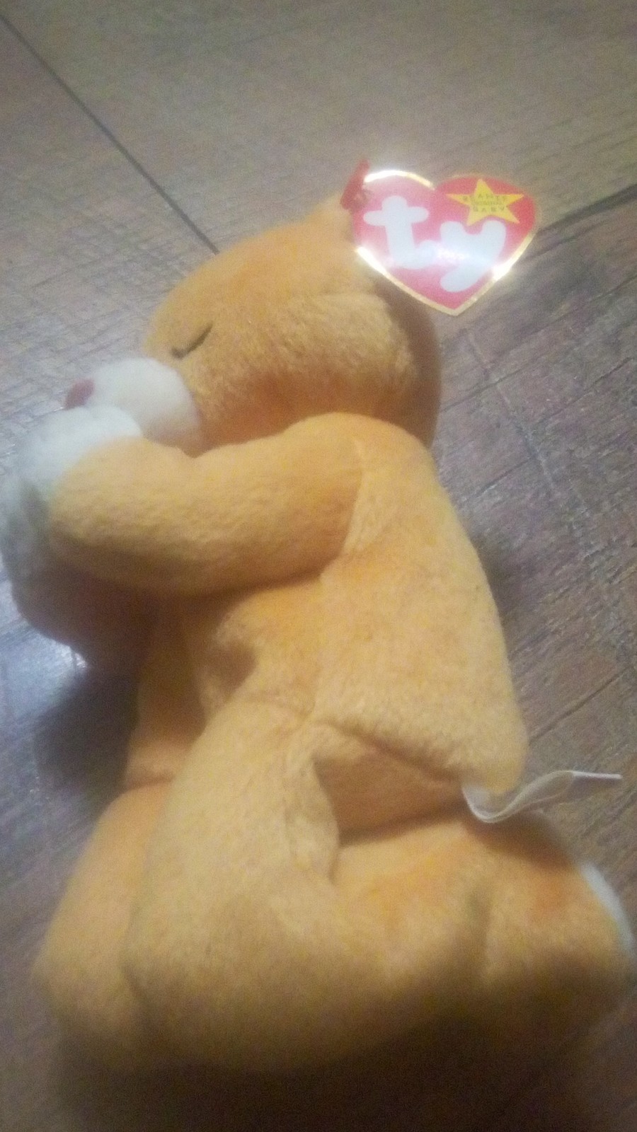Ty Teenie Beanies Praying Bear Plush with Heart Tag