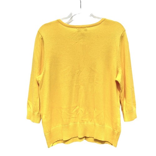 CJ Banks Cardigan Sweater Women's Size XL Yellow Floral Embroidered New Spring - Picture 5 of 17