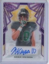 2025 Leaf Trinity Clear Purple #CANK1 Noah Knigga 5/10 Auto RC Rookie