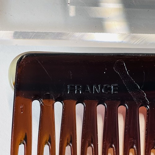 Vtg French Handmade Marbled Lucite Hair Combs - 3x2” - 1970s - Made In France - Picture 5 of 5