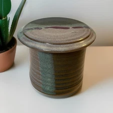 Stoneware Butter Bell Dish French Style Salvaterra Pottery Ceramic NC Signed