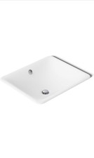 Kohler K-5400-0 Iron Plains 18" Cast Iron Bathroom Sink with Overflow - White
