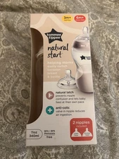 Tommee Tippee Natural Start Anti-Colic Baby Bottle 11oz, 3  months, 6 Months NEW