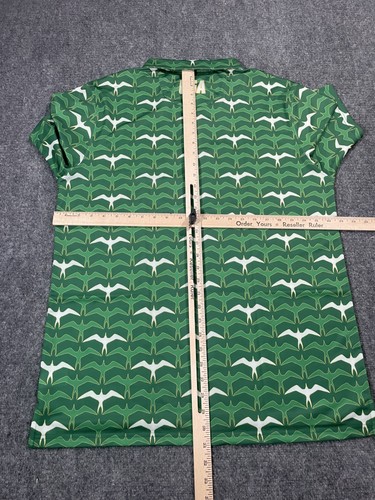 Oahu Golf Polo Shirt Large Green White Bird Print UPF 50+ Performance Mens New - Picture 5 of 8