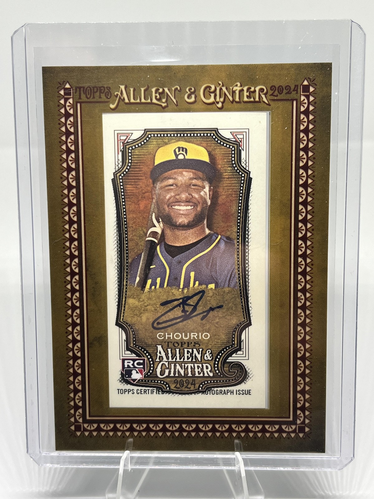 2024 Topps Allen & Ginter #MA-JCHO Jackson Chourio Framed Mini Baseball Auto
