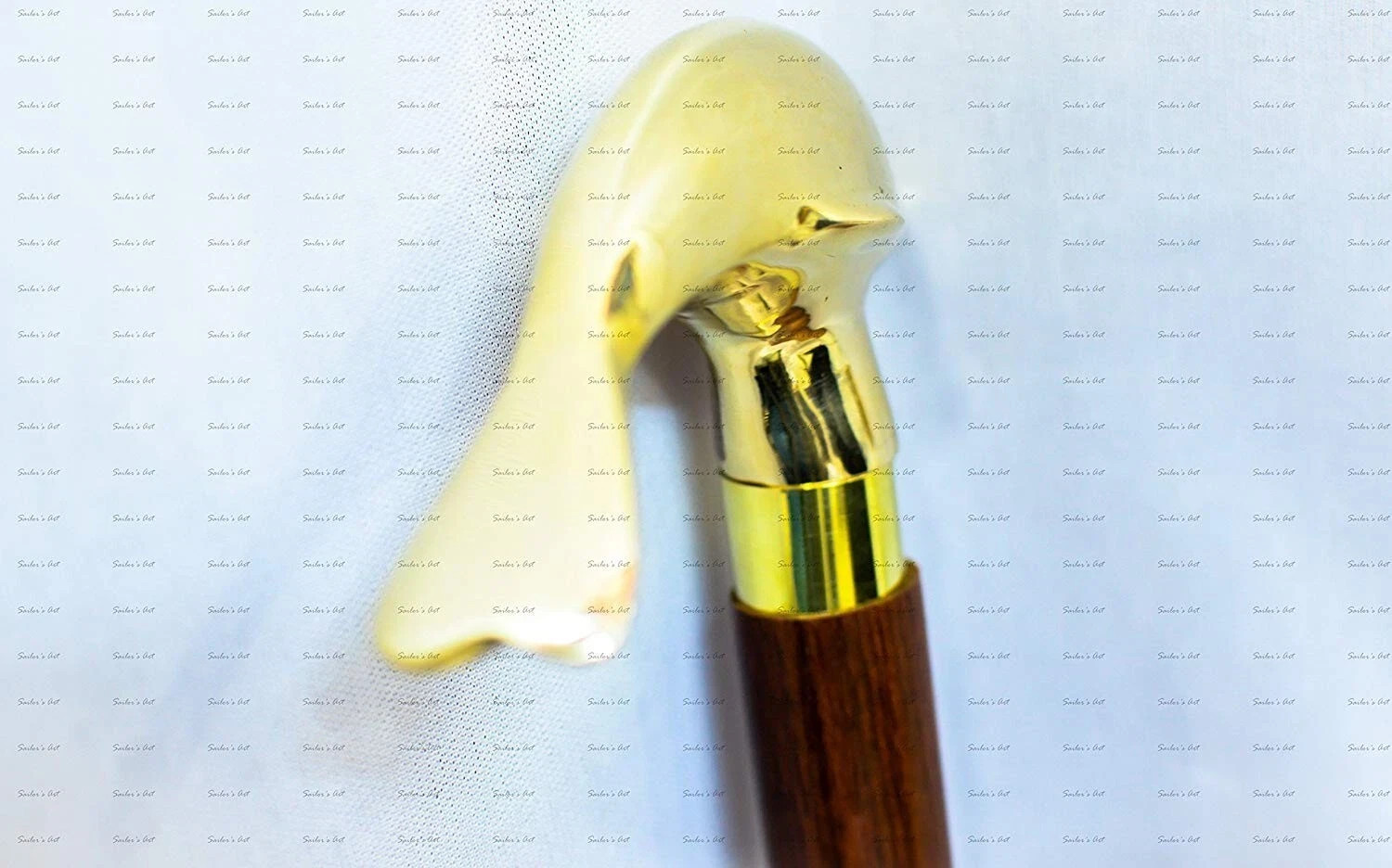 36'' Dolphin Vintage Solid Brass Handle Victorian… - image 5