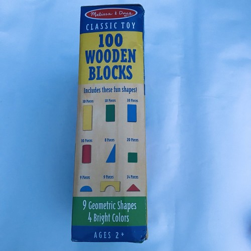13” Melissa & Doug Toy Wooden Building Blocks - 100pc 9 Geometric Shapes - Picture 4 of 6
