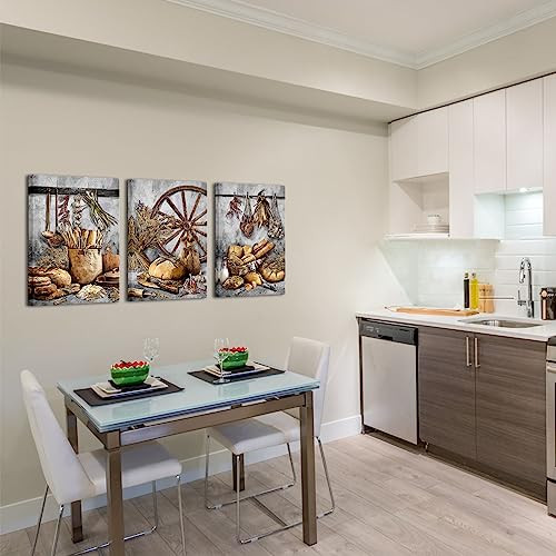 Rustic Kitchen Canvas Wall Art Food Painting Pictures Prints Vintage - Picture 5 of 7