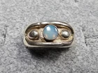 GRANDMA GRABE'S BEAUTIFUL VINTAGE 925 STERLING SILVER MOONSTONE 7G RING SIZE 7.5