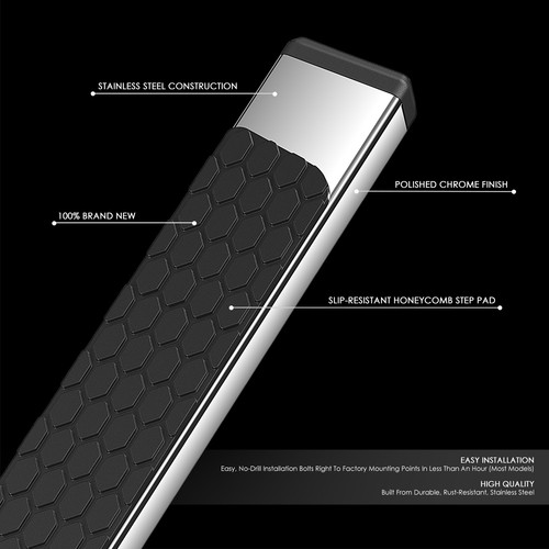 PARA 09-22 RAM 1500-3500 CABINA EXTENDIDA/CUÁDRUPLE ESTRIBERAS BARRA NERF ESCALÓN LATERAL 5" - Imagen 2 de 9