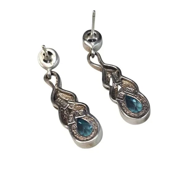 Nicky Butler Vintage Sterling Silver Blue Topaz Pierced Earrings - Image 3 of 3