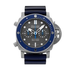 Panerai Submersible Chrono Guillaume Nery Edition Titanium Auto Watch PAM 982