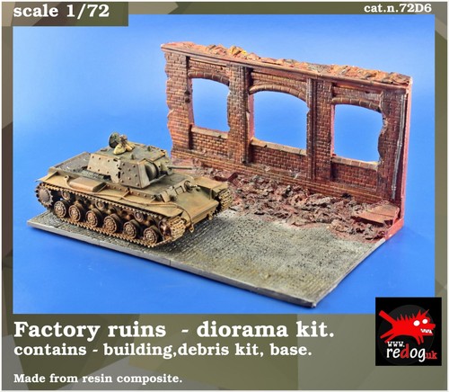 Redog 1/72 Ruined Factory Military Scale Model Display Base / R6 - Picture 1 of 3